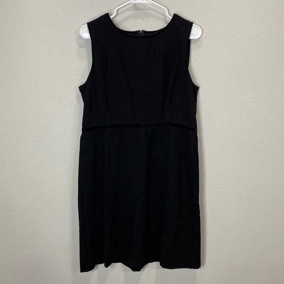 Talbots‎ black sleeveless dress velvet dot trim - Picture 1 of 10